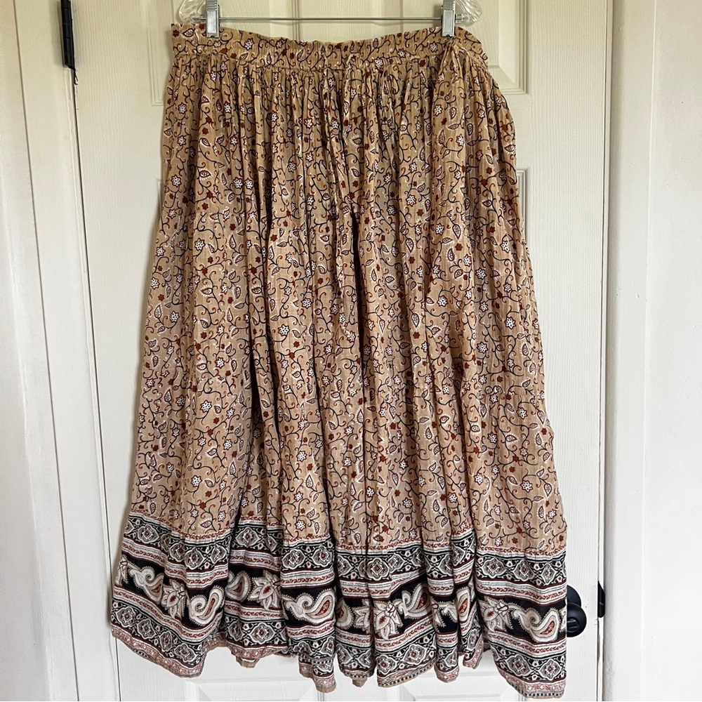 White Stag Brown and Black Maxi Skirt A-Line Casual‎